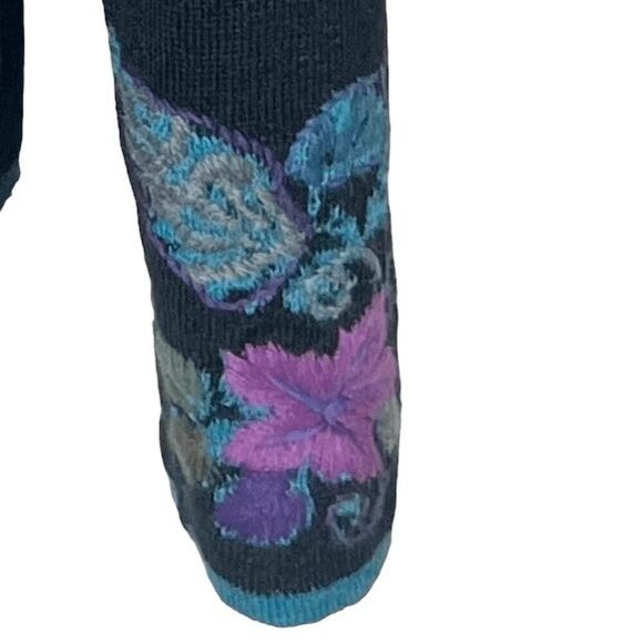 NWT Tey-Art Peruvian Alpaca Floral Embroidered Reversible Cardigan Sweater Sz S - Picture 11 of 13